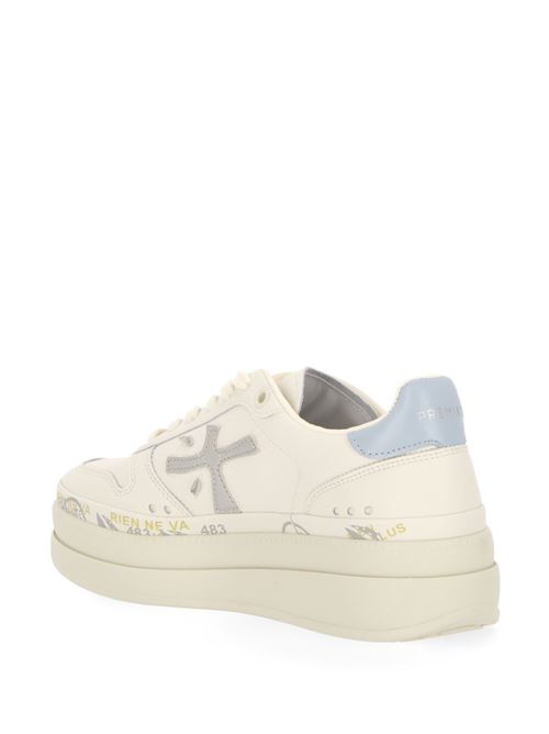 eggshell white/silver-tone/sky blue sneakers Premiata | MICOL6789