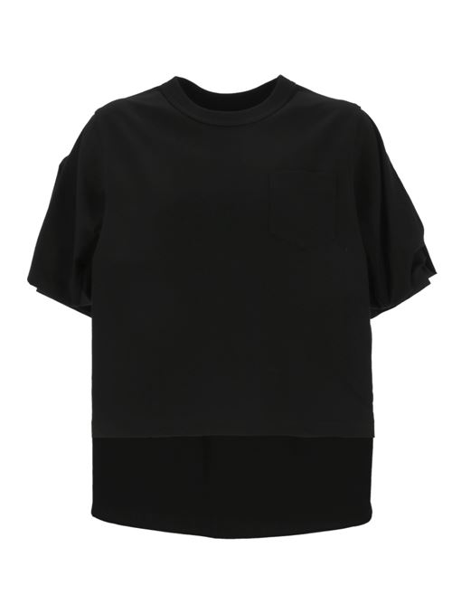 Black cotton t-shirt Sacai | 07311001