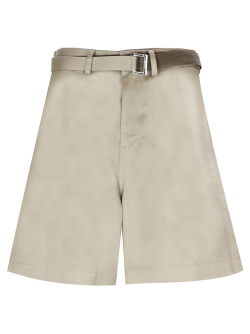 Beige cotton twill shorts Sacai | 24-03318M651