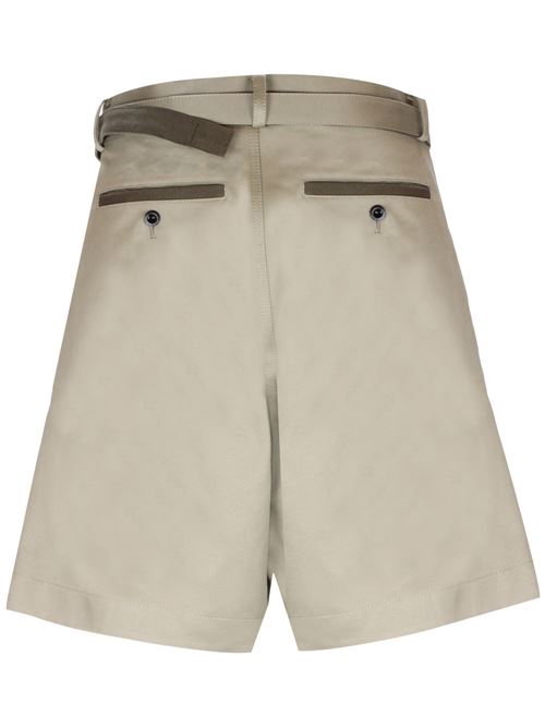 Beige cotton twill shorts Sacai | 24-03318M651