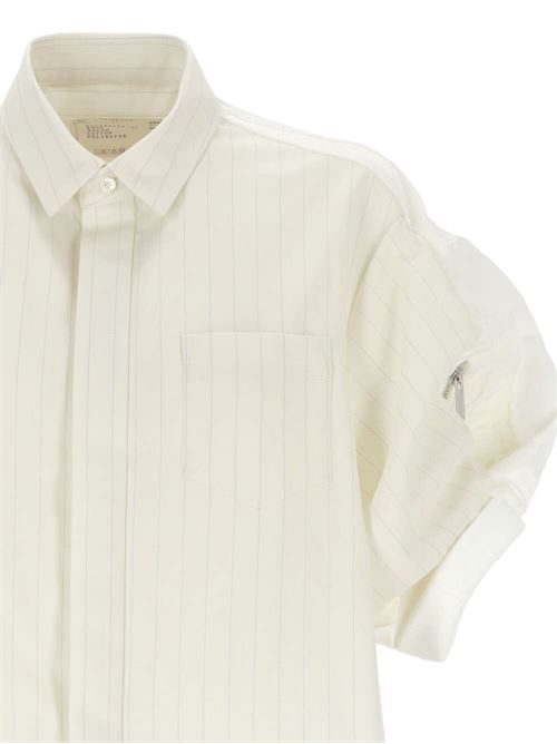 Camicia con motivo gessato bianco Sacai | 24-07119151