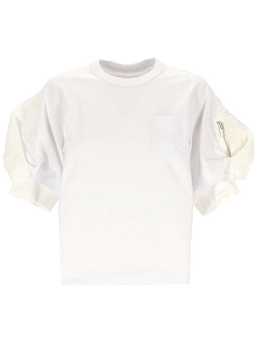 Top in jersey bianco Sacai | 24-07169101