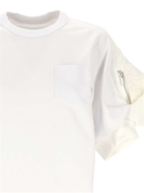 White cotton jersey top Sacai | 24-07169101