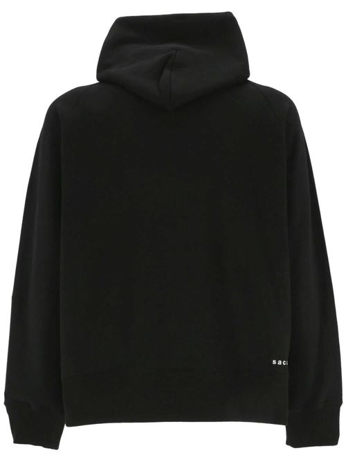 Black/red/white cotton hoodie Sacai | 24-0722S101