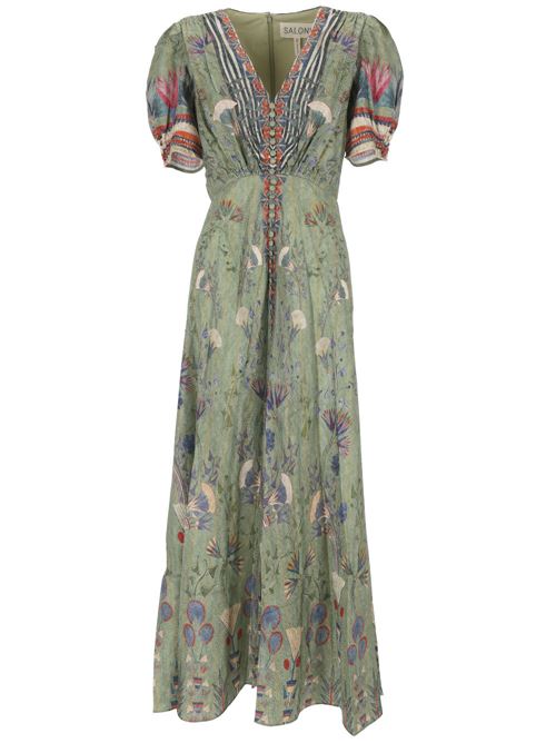 green/multicolour silk print floral print SALONI | 17641994