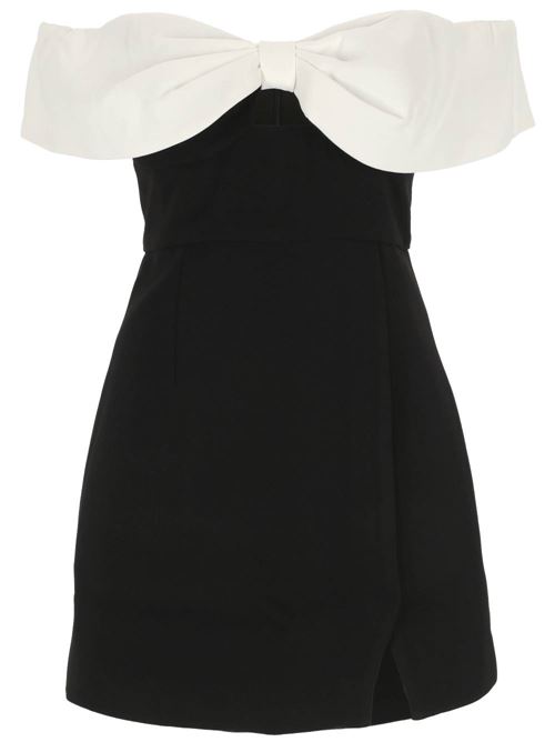 Black/white crepe dress Self-Portrait | RS24-029SBBLACK