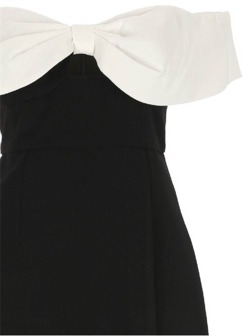 Black/white crepe dress Self-Portrait | RS24-029SBBLACK