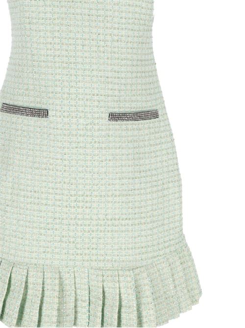 Abito bouclé verde menta dettaglio fiocco Self-Portrait | RS24-047SBLBLUE