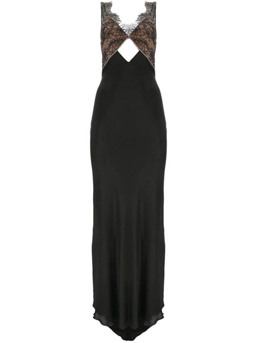 Black beige satin dress Self-Portrait | RS24-083XBBLACK