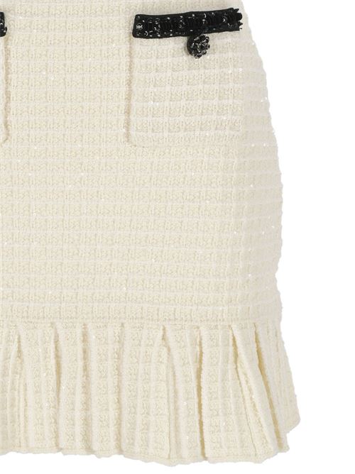 Cream white/black knitted dress Self-Portrait | RS24-150SKCCREAM