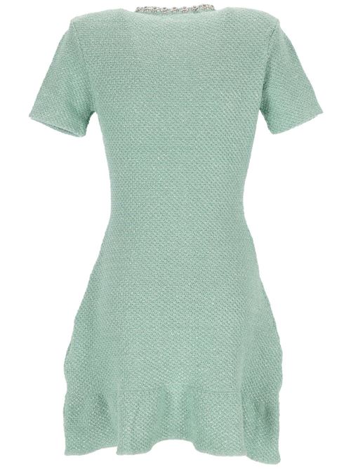 Abito turchese blu-verde lavorazione a maglia SELF-PORTRAIT | RS24-159SBLBLUE