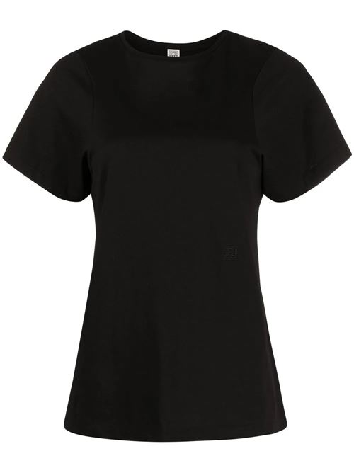 Black organic cotton short-sleeve cotton T-shirt Toteme | 211439770200