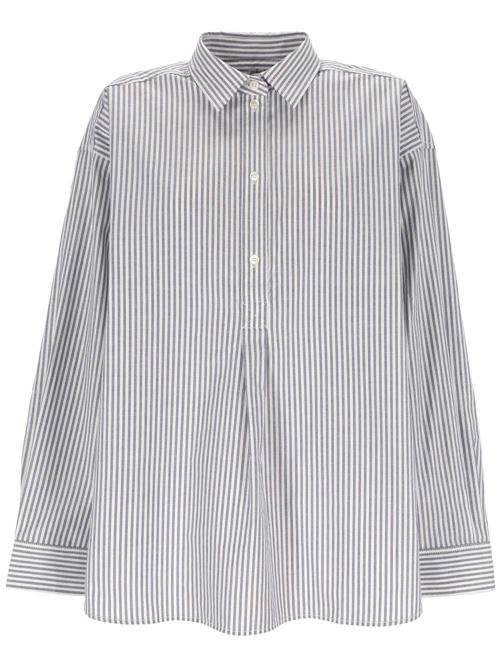 Blue/white organic cotton vertical stripe shirt Toteme | 241WRT992FB0072P111