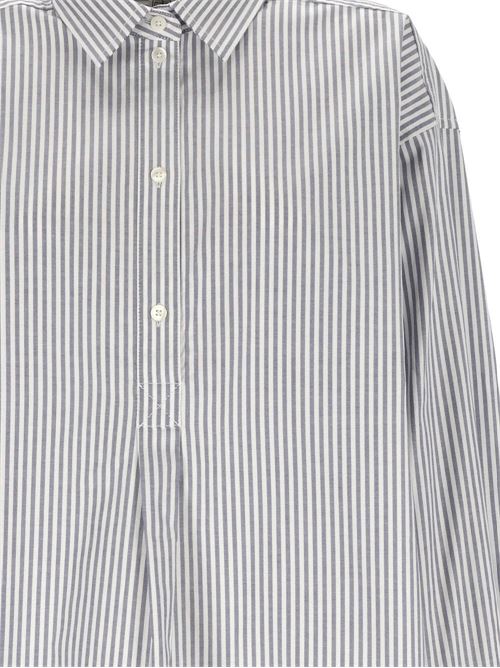 Camicia con dettagli pieghe stampate a righe verticali Toteme | 241WRT992FB0072P111