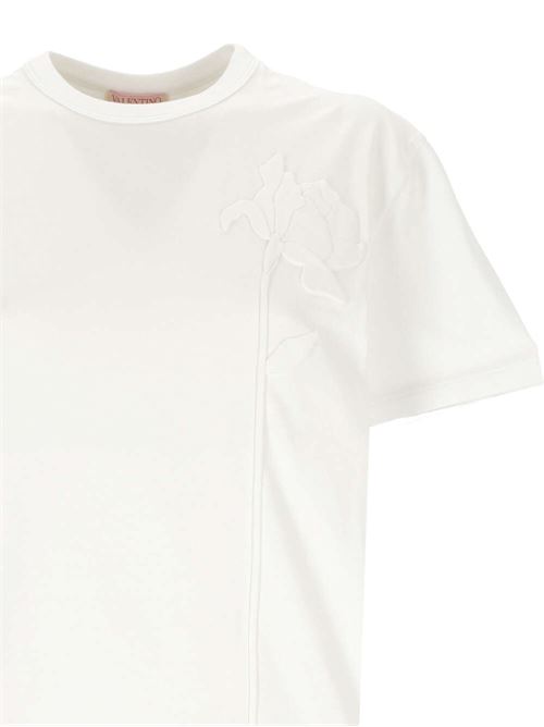 Floral appliqué crew neck short t-shirt Valentino | 4V0MG01FA220BO