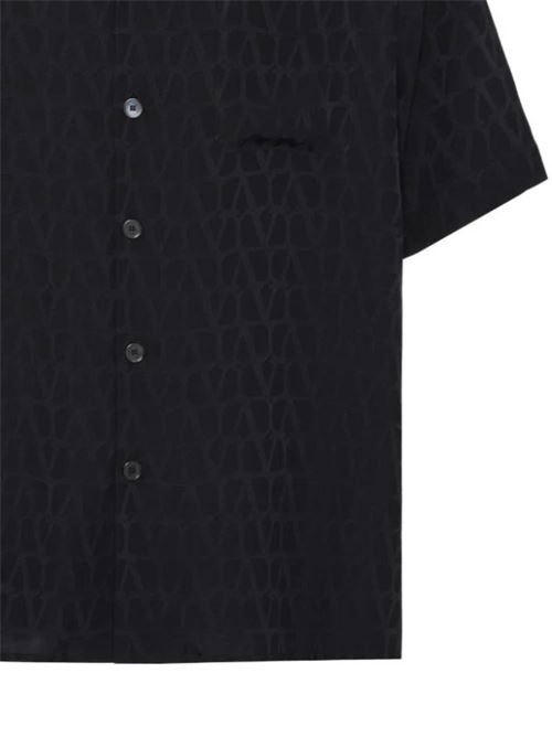 Black silk tonal design shirt Valentino | 4V3AAA909V1MXM