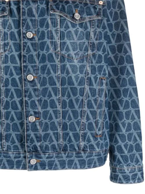 Indigo blue cotton denim jacket Valentino | 4V3DC03E9WE558