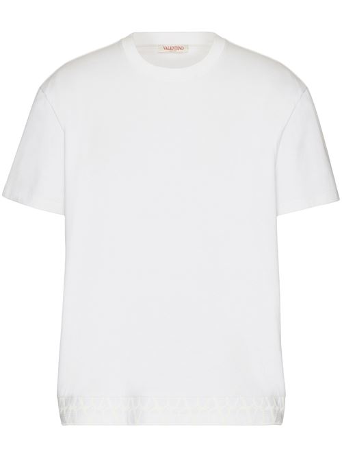 White cotton logo t-shirt Valentino | 4V3MG15T9W80BO