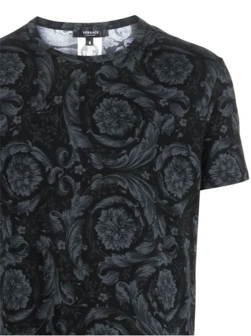 T-shirt in cotone con stampa barocca Versace | 10009591A005155B050