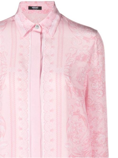 Rose pink silk georgette shirt Versace | 10013601A100535P950