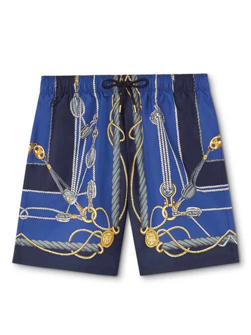 Navy blue/multicolour shorts Versace | 10025171A099135U170