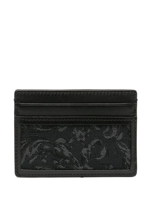 Portafoglio nero barocco jacquard Versace | 10128921A093212BM0E