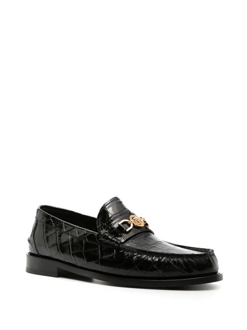 Black calf leather loafer Versace | 10135921A098811B00V