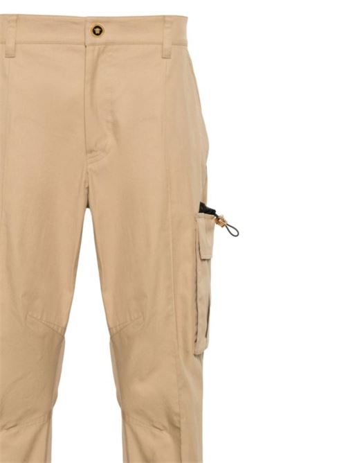 Pantalone firma Medusa in cotone beige  Versace | 10140451A099921KD40