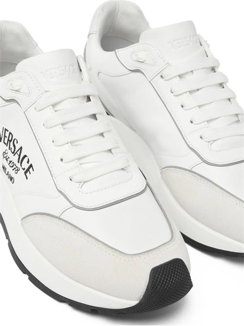 White calf leather sneaker Versace | 10144571A100501W010