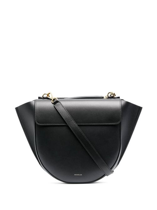 Black leather curved top handle bag WANDLER | 20110-2101013200