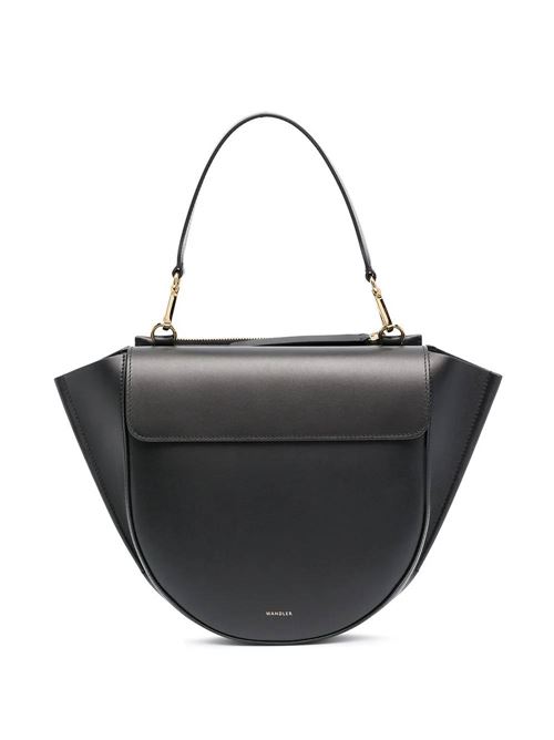 Black leather curved top handle bag WANDLER | 20110-2101013200