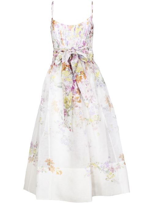 White/multicolored linen-silk blend dress Zimmermann | 6403DS241KALEIDOSCOPE