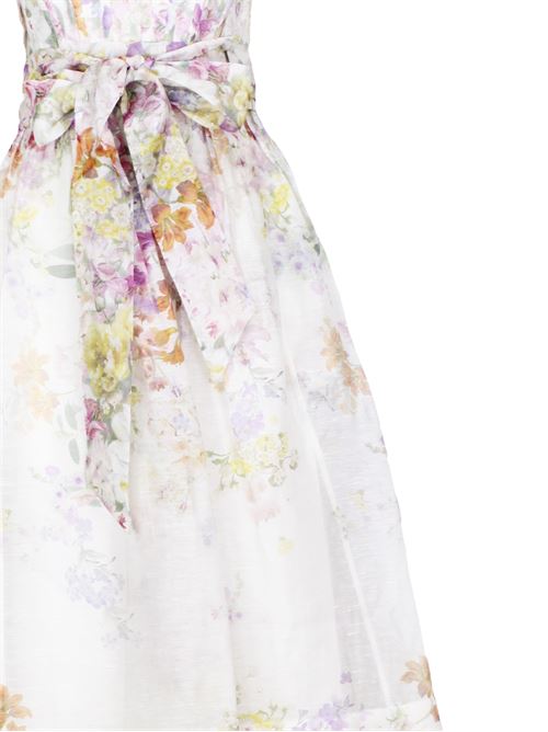 White/multicolored linen-silk blend dress Zimmermann | 6403DS241KALEIDOSCOPE