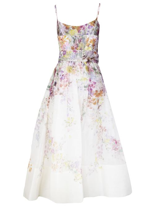 Vestito misto lino-seta bianco/multicolore Zimmermann | 6403DS241KALEIDOSCOPE