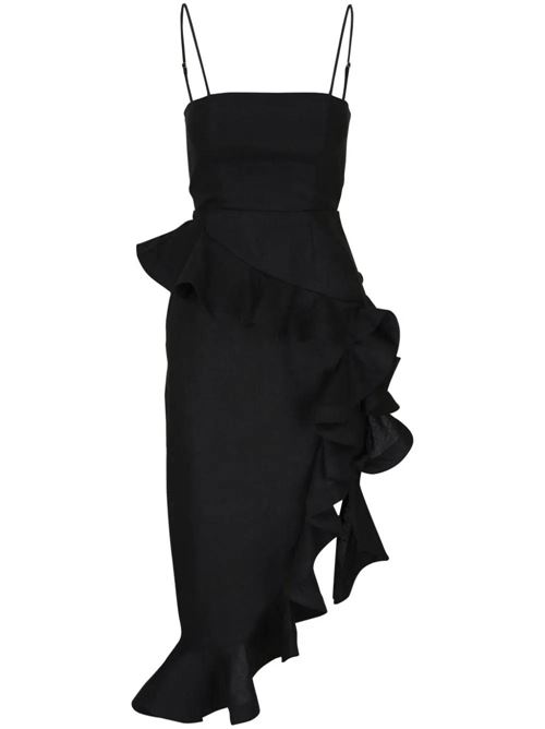 Abito con dettagli lino nero Zimmermann | 9481DS242BLACK