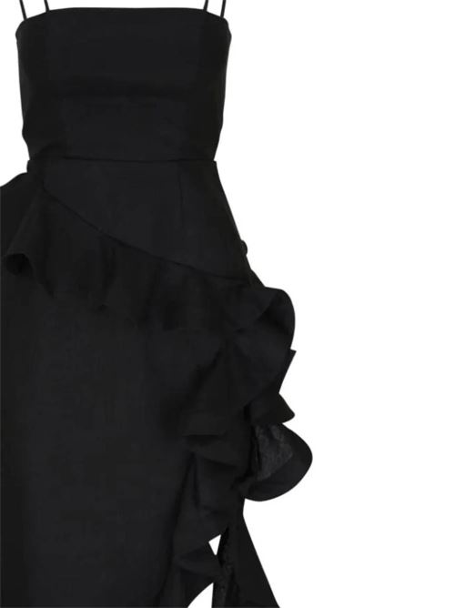 Abito con dettagli lino nero Zimmermann | 9481DS242BLACK