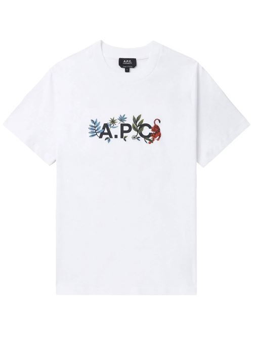 White logo t-shirt A.P.C. | COBQXM26497AAB