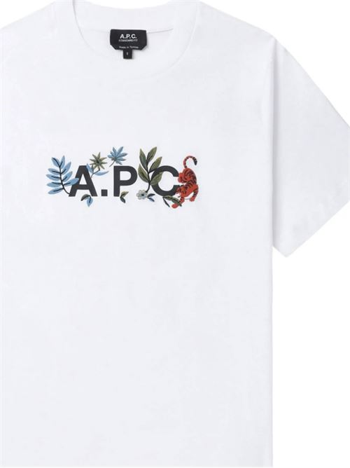 White logo t-shirt A.P.C. | COBQXM26497AAB