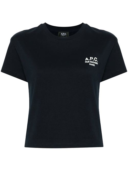 Navy blue cotton jersey t-shirt A.P.C. | COHBMF26389TIQ