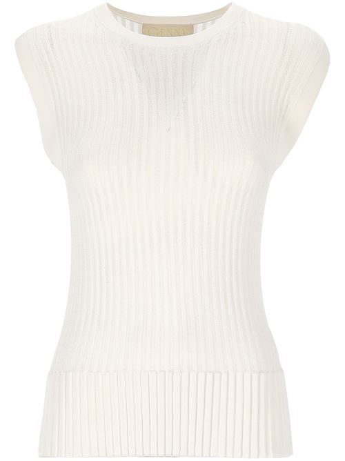 Sleeveless pleated knitted top GENNY | 78AAF801CMX26019