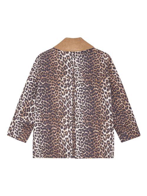 Leopard Printed Canvas Midi Jacket GANNI | W0391859