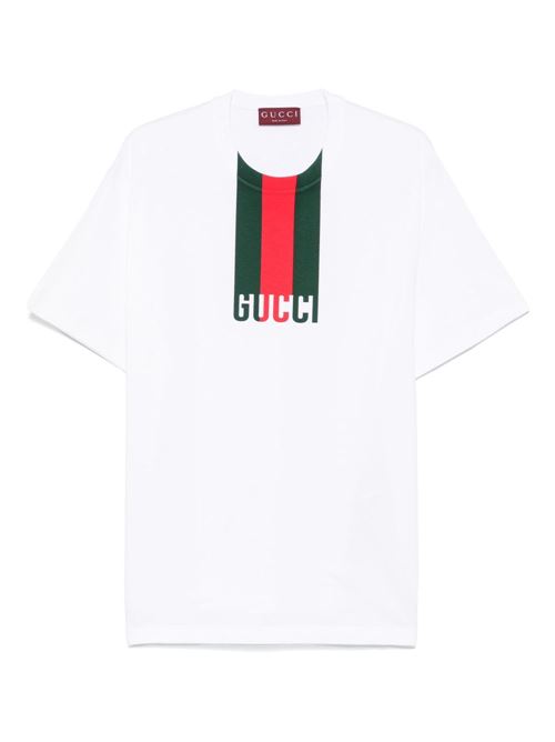 T-shirt in jersey di cotone stampato GUCCI | 796395XJG259692