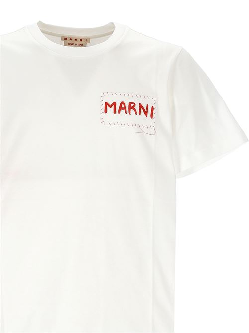 T-shirt girocollo in jersey bianco MARNI | HUMU0198X0UTC44600W01