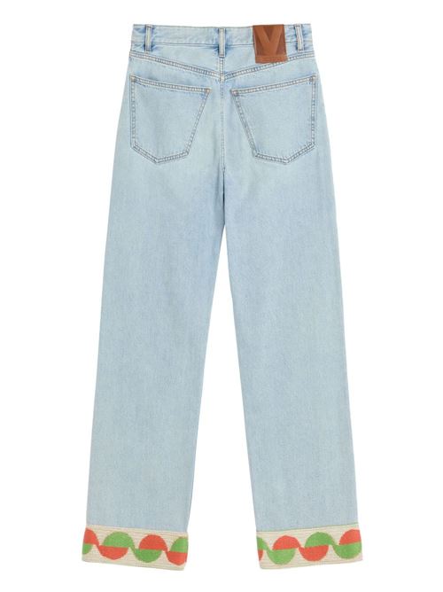 Denim trousers with jacquard fabric edge detail VALENTINO GARAVANI | 6B3DD18Y94W508