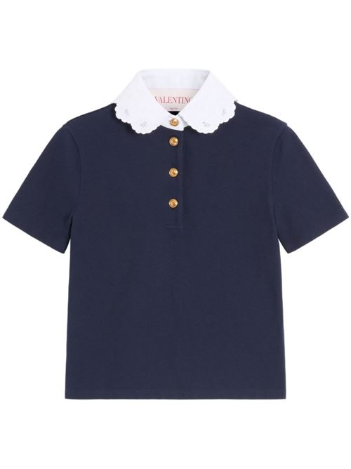 Polo in Cotton Sweatshirt Ricamata VALENTINO GARAVANI | 6B3MH00Z95U598