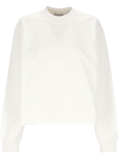 White Long Sleeve T-Shirt Alaïa | AA9H1139J010A000