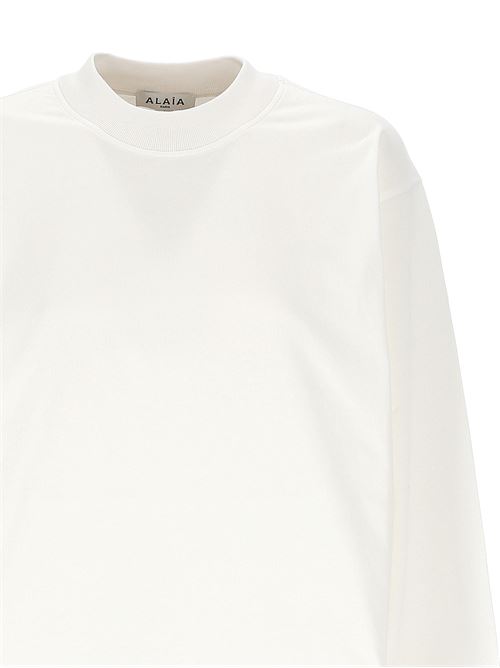 White Long Sleeve T-Shirt Alaïa | AA9H1139J010A000