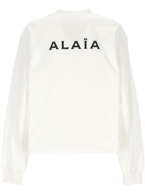 White Long Sleeve T-Shirt Alaïa | AA9H1139J010A000