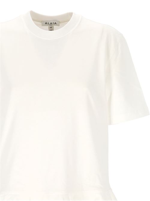 White Peplum T-Shirt Alaïa | AA9I0003J010A000