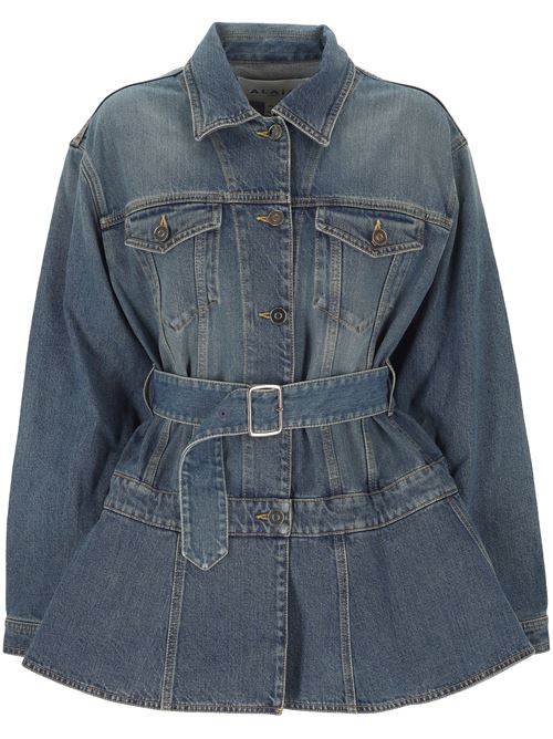 denim jacket with belt and basque Alaïa | AA9V0422T536A525